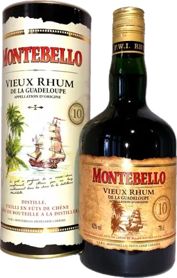 Bouteille de spiritueux : Rhum Vieux 10 ans de la marque Montebello