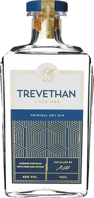Bouteille de spiritueux : Cornish Gin de la marque Trevethan
