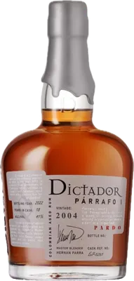 Bouteille de spiritueux : Párrafo I Pardo Vintage 2004 41% de la marque Dictador
