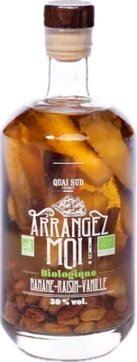Bouteille de spiritueux : Arrangez-Moi Banane-Raisin-Vanille Bio de la marque Quai Sud