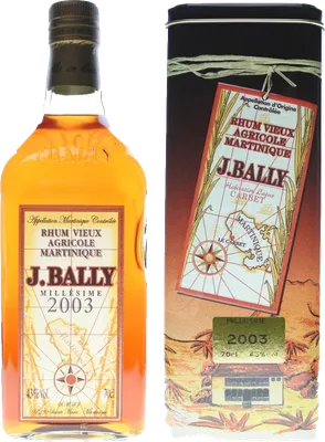 Bouteille de spiritueux : Millésime de la marque J. Bally