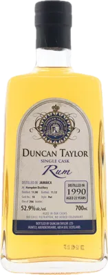 Bouteille de spiritueux : Single Cask Rum de la marque Hampden