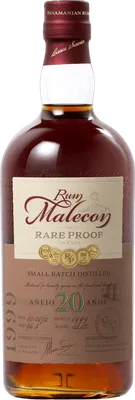 Bouteille de spiritueux : Rare Proof 20 Years 1999 de la marque Malecón