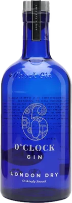 Bouteille de spiritueux : London Dry Gin de la marque 6 O'Clock