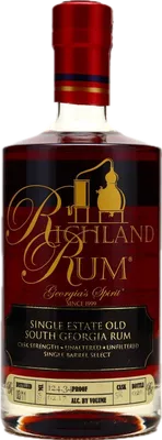 Bouteille de spiritueux : Single Estate Old South Georgia Rum (Romhatten Cask #2) de la marque Richland Rum
