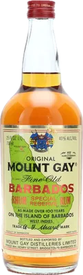 Bouteille de spiritueux : Special Reserve Barbados Rum 1970s de la marque Mount Gay