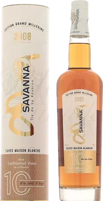 Bouteille de spiritueux : Millésime 2008 de la marque Savanna
