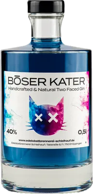 Bouteille de spiritueux : Handcrafted & Natural Two Faced Gin de la marque Böser Kater