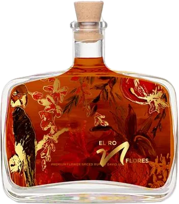 Bouteille de spiritueux : El Ron Flores de la marque FlowersNGin