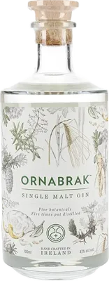 Bouteille de spiritueux : Single Malt Gin de la marque Ornabrak 