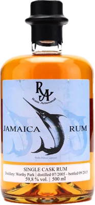 Bouteille de spiritueux : Jamaica Rum de la marque Worthy Park
