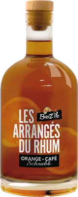 Bouteille de spiritueux : Les Arrangés Du Rhum Orange Café - Schrubb de la marque Breiz’île