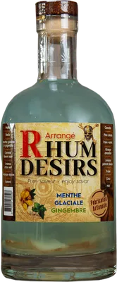 Bouteille de spiritueux : Menthe Glaciale Gingembre de la marque Rhum Désirs