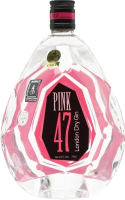 Bouteille de spiritueux : Gin de la marque Pink 47