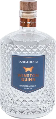 Bouteille de spiritueux : Double Denim Navy Strength Gin de la marque Winston Quinn