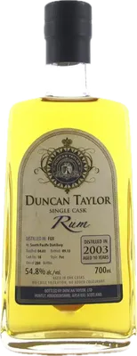 Bouteille de spiritueux : Single Cask Rum 2003 Aged 10 Years (South Pacific Distillery) de la marque Duncan Taylor