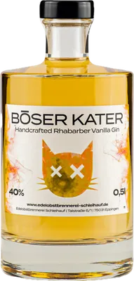 Bouteille de spiritueux : Handcrafted Rhabarber Vanilla Gin de la marque Böser Kater