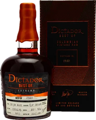 Bouteille de spiritueux : Best Of 1980 Extremo 37 Years 41% de la marque Dictador
