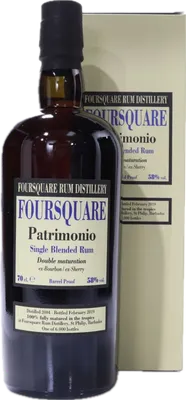 Bouteille de spiritueux : Patrimonio de la marque Foursquare