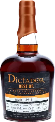Bouteille de spiritueux : Best Of 1977 44,5% 40 Years de la marque Dictador