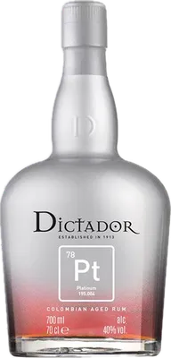 Bouteille de spiritueux : Platinum de la marque Dictador