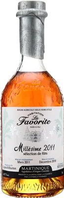 Bouteille de spiritueux : Millésime de la marque La Favorite