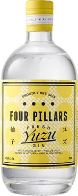 Bouteille de spiritueux : Fresh Yuzu Gin de la marque Four Pillars