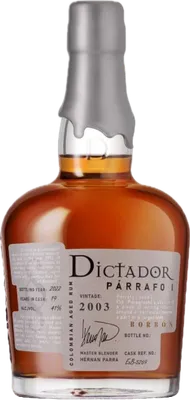 Bouteille de spiritueux : Párrafo I Borbón Vintage 2003 41% de la marque Dictador
