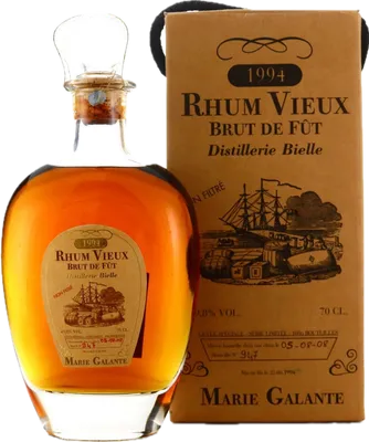 Bouteille de spiritueux : Rhum Vieux Brut de Fût de la marque Bielle