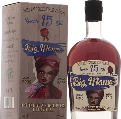 Bouteille de spiritueux : Rum Demerara Pedro Ximenez Finished de la marque Big Mama