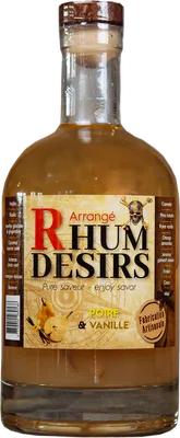 Bouteille de spiritueux : Poire & Vanille de la marque Rhum Désirs