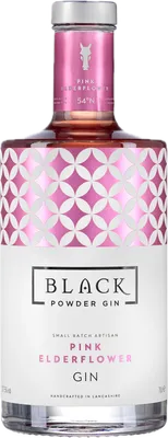 Bouteille de spiritueux : Pink Elderflower Gin de la marque Black Powder