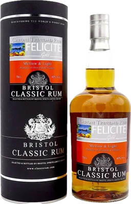 Bouteille de spiritueux : Felicite Gold Trinidad Rum de la marque Caroni