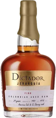 Bouteille de spiritueux : Jerarquia Fino 29 Years 1991 de la marque Dictador