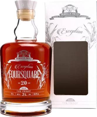 Bouteille de spiritueux : Exception Foursquare 20 ans de la marque Famille Ricci
