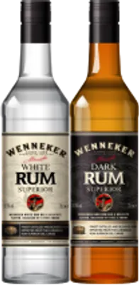 Bouteille de spiritueux : White Rum de la marque Wenneker