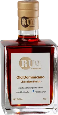Bouteille de spiritueux : Old Dominicano Chocolate Finish de la marque Rum Company