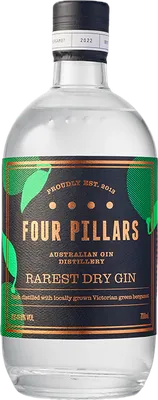 Bouteille de spiritueux : Rarest Dry Gin (Bergamot) de la marque Four Pillars