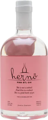 Bouteille de spiritueux : Pink Gin de la marque Herno