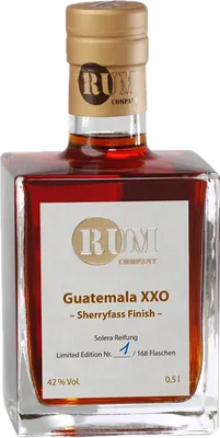 Bouteille de spiritueux : Guatemala XXO de la marque Rum Company