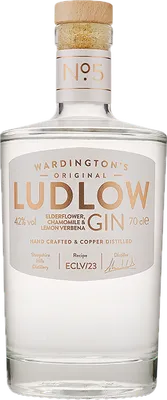 Bouteille de spiritueux : No. 5 Wardington's Original Elderflower, Chamomile & Lemon Verbena de la marque Ludlow