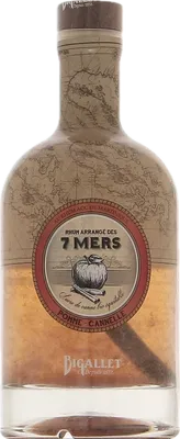 Bouteille de spiritueux : Rhum arrangé des 7 mers Pomme Cannelle de la marque Bigallet