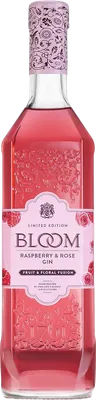 Bouteille de spiritueux : Raspberry & Rose Gin de la marque Bloom