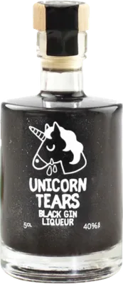 Bouteille de spiritueux : Black Gin Liqueur de la marque Unicorn Tears
