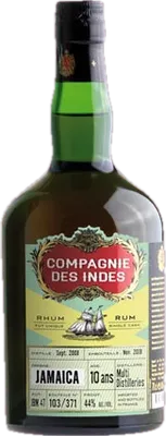 Bouteille de spiritueux : Jamaica 10 Ans – Single Cask de la marque Compagnie des Indes