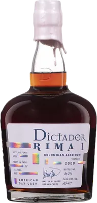 Bouteille de spiritueux : Rima I American Oak Cask 2000 de la marque Dictador