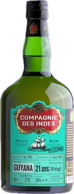 Bouteille de spiritueux : Guyana 21 Ans Cask Strength – Single Cask (Denmark Only) de la marque Compagnie des Indes