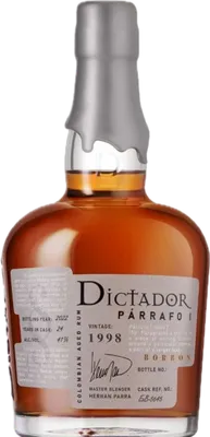 Bouteille de spiritueux : Párrafo I Borbón Vintage 1998 41% de la marque Dictador