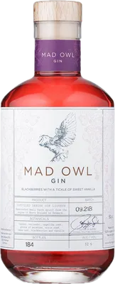 Bouteille de spiritueux : Blackberries With A Tickle Of Sweet Vanilla de la marque Mad Owl Gin