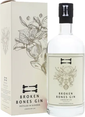 Bouteille de spiritueux : London Dry Gin de la marque Broken Bones